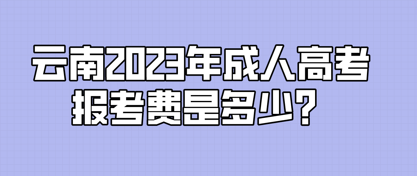 云南2023年成人高考文山報考費是多少？